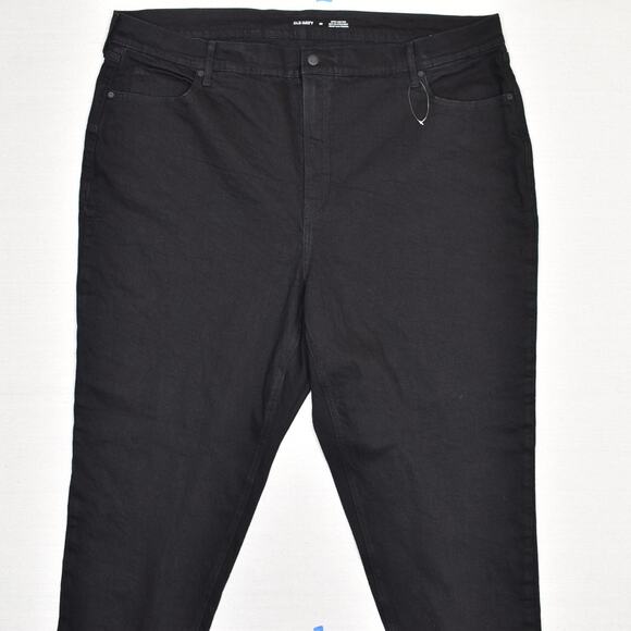 Old Navy Women's Sky Hi Straight Jeans Extra High Rise Zip Cotton Black Size 28 - Picture 2 of 8